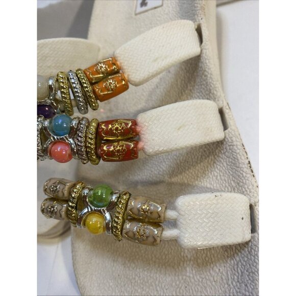 FRISKY BRAND TAN BEADED SANDOLS Size 8 ~ New - Picture 9 of 9